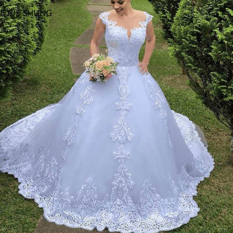 backless wedding dresses | Lace v-neck