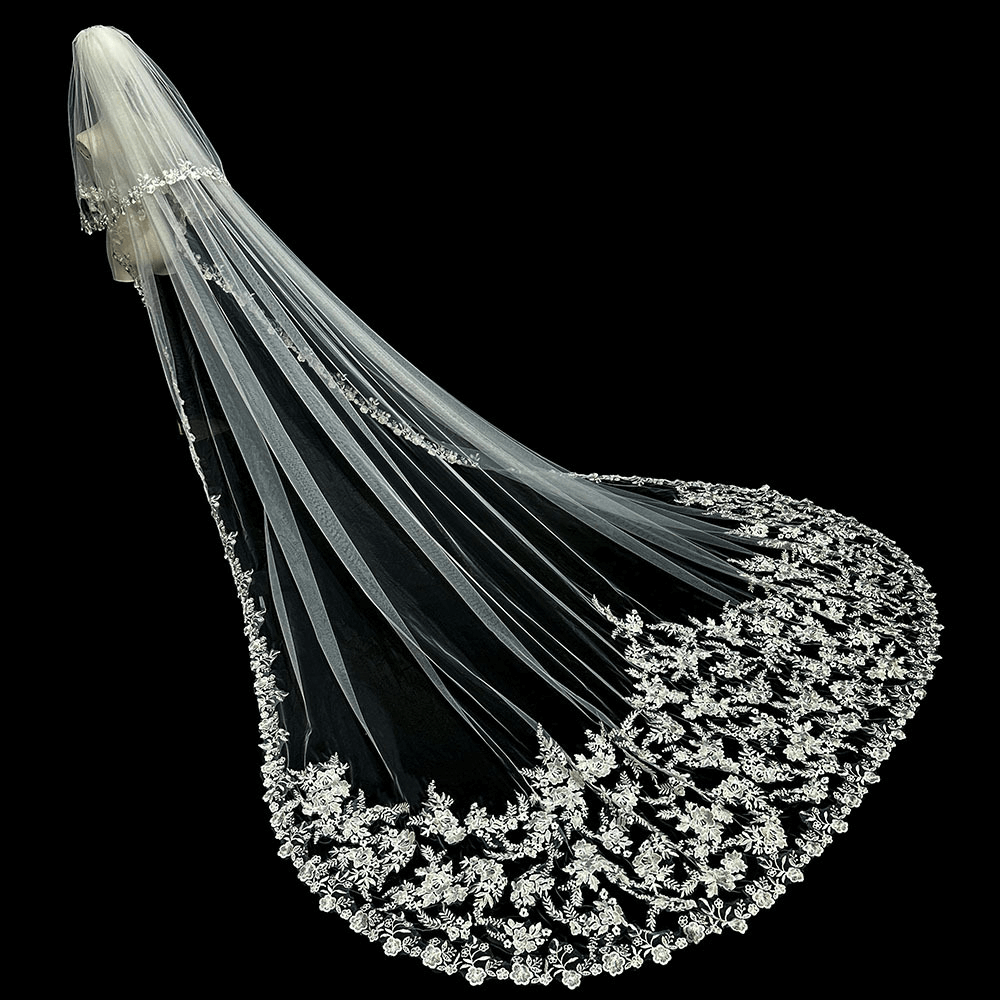 Lace Floral Cathedral Veil | wedding veils