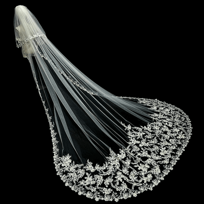 Lace Floral Cathedral Veil | wedding veils