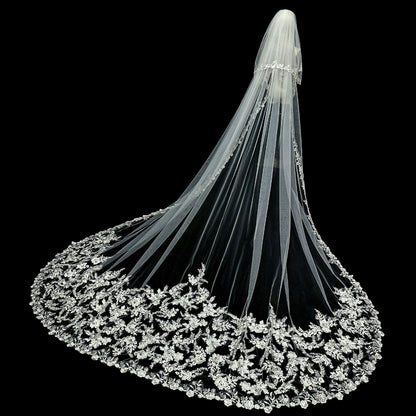 Lace Floral Cathedral Veil | wedding veils