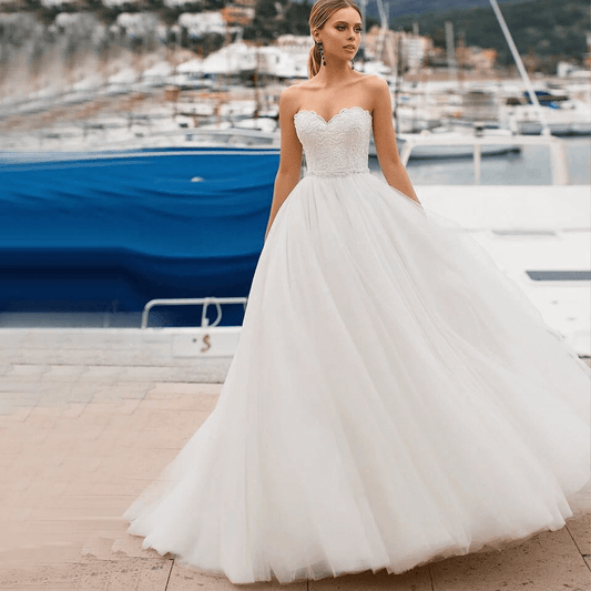 Simple wedding dresses | Off the shoulder wedding dress | Strapless wedding dress